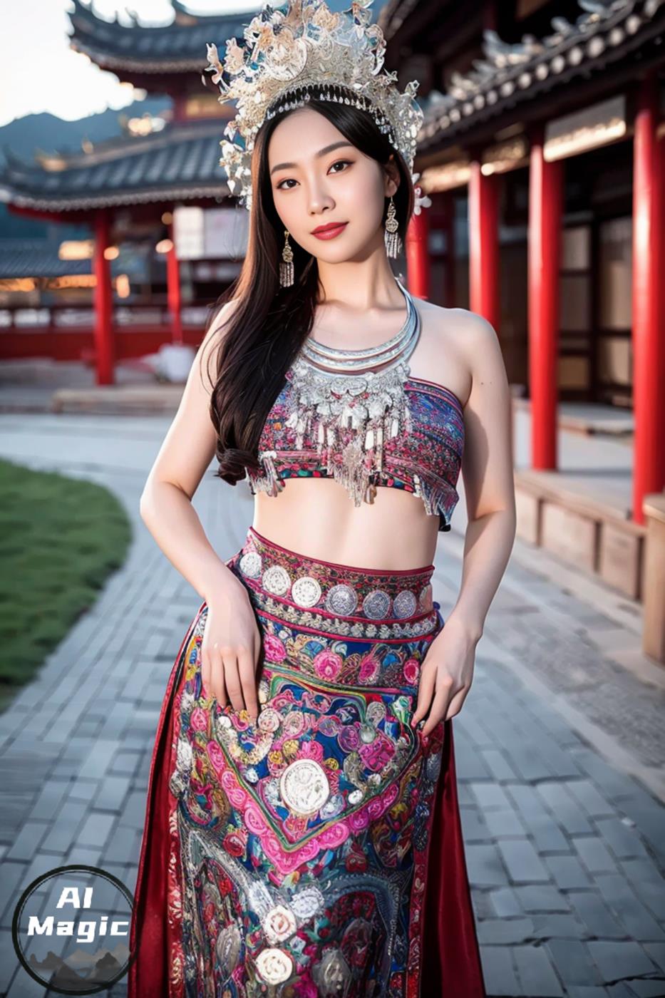 图片[21]-[AI绘画] 036 民族装的漂亮魔法秀[65P] – 速更版-美库