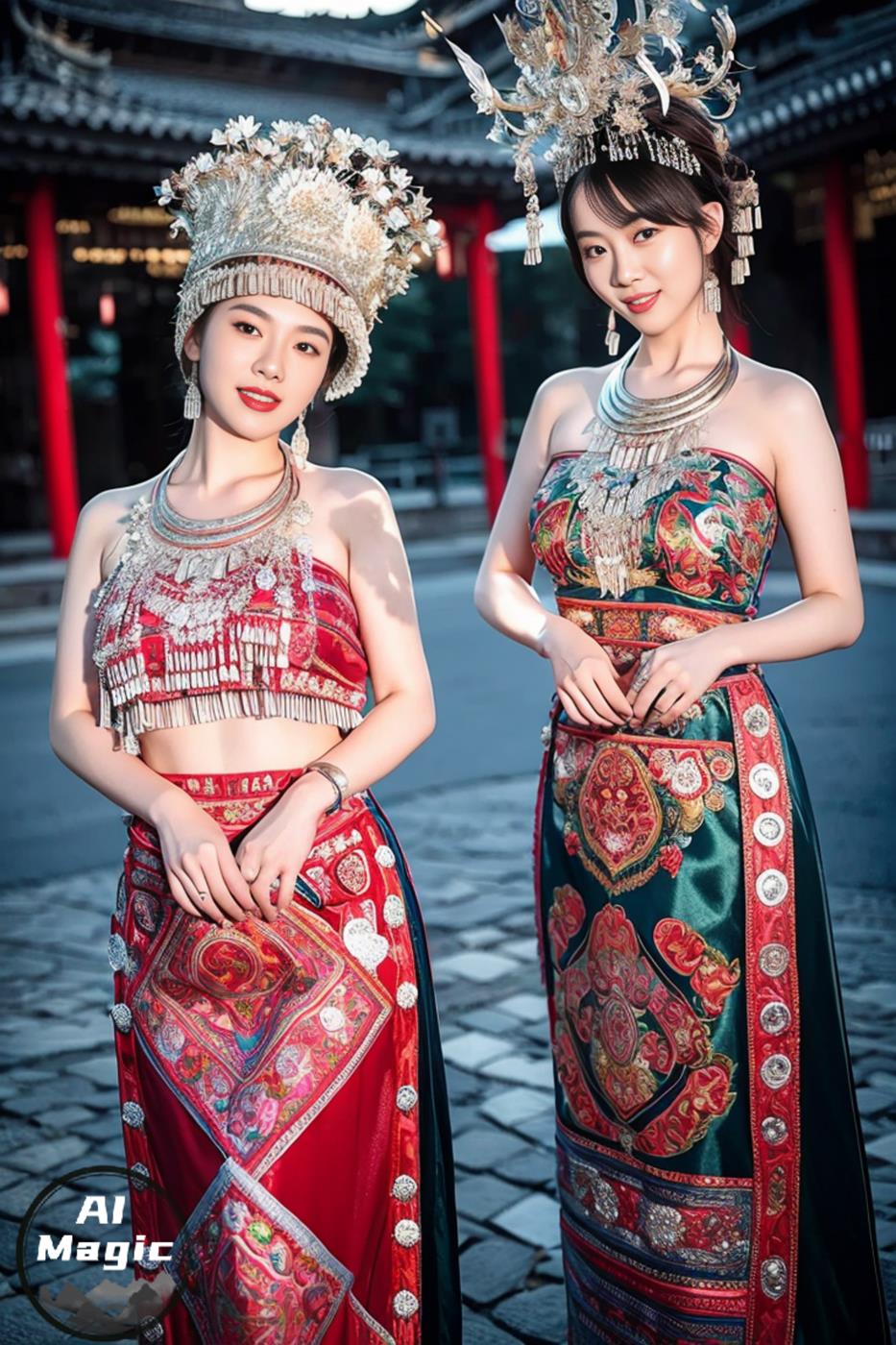 图片[23]-[AI绘画] 036 民族装的漂亮魔法秀[65P] – 速更版-美库