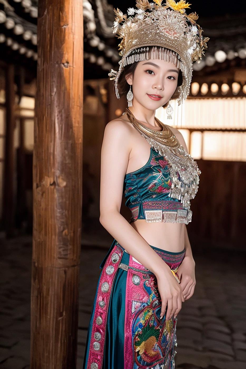 图片[39]-[AI绘画] 036 民族装的漂亮魔法秀[65P] – 速更版-美库