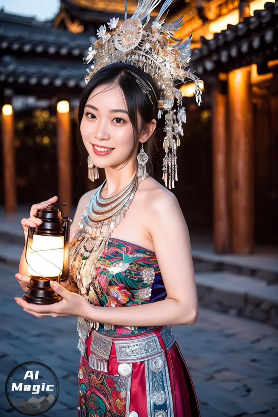 图片[63]-[AI绘画] 036 民族装的漂亮魔法秀[65P] – 速更版-美库