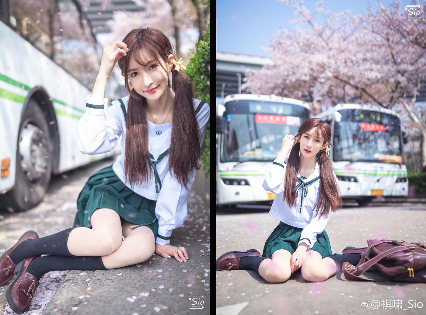 图片[16]-网紅Coser@王羽杉 JK樱花 [20P] – 速更版-美库