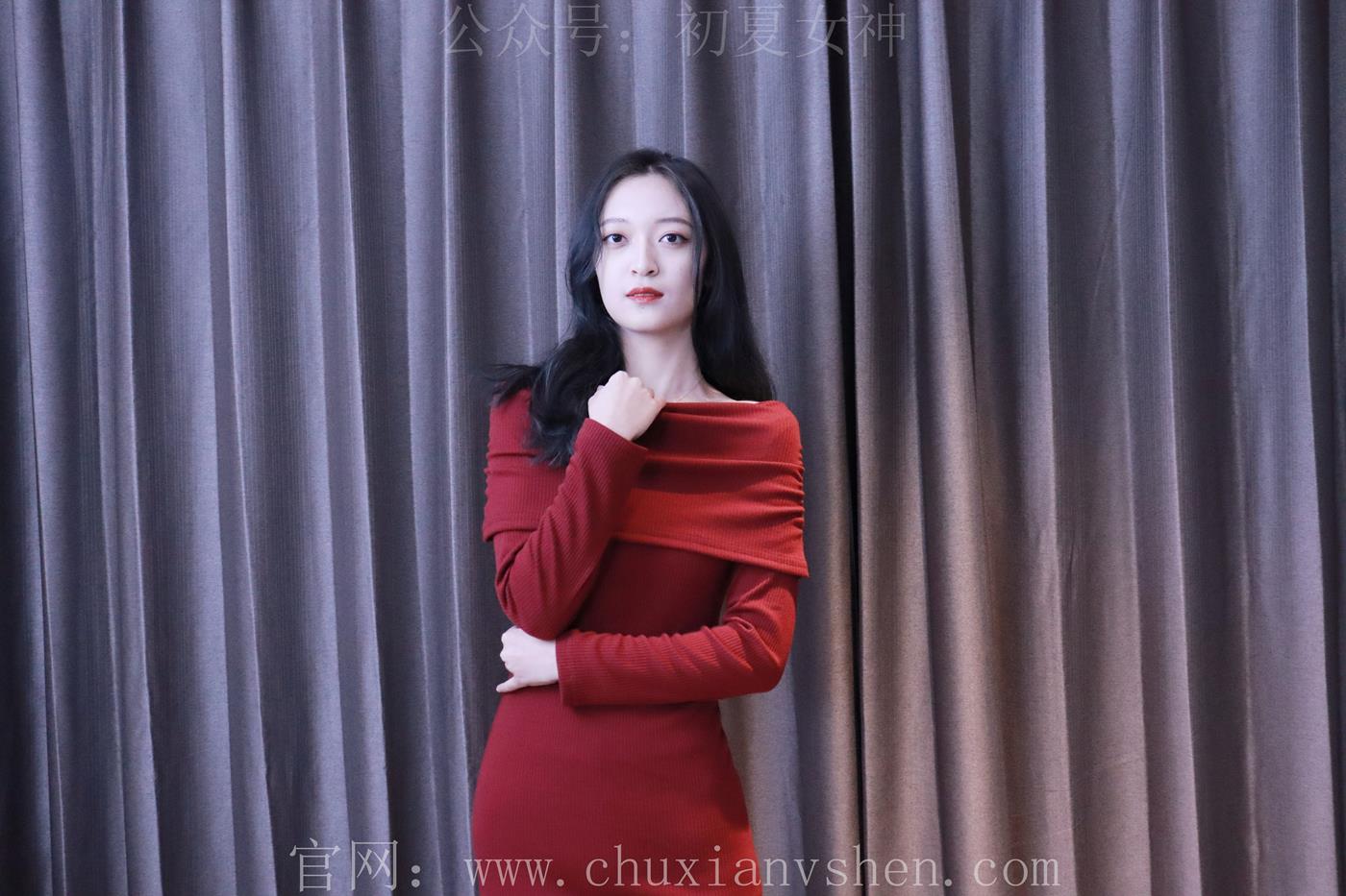 图片[19]-初夏女神  依依 M码酒红连衣裙搭黑色长靴[140P] – 速更版-美库