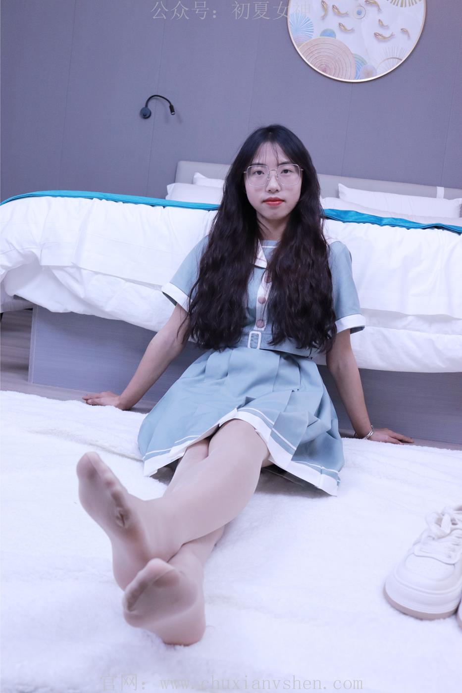 图片[16]-初夏女神 雪糕 浅蓝色JK裙搭配小白鞋[135P] – 速更版-美库