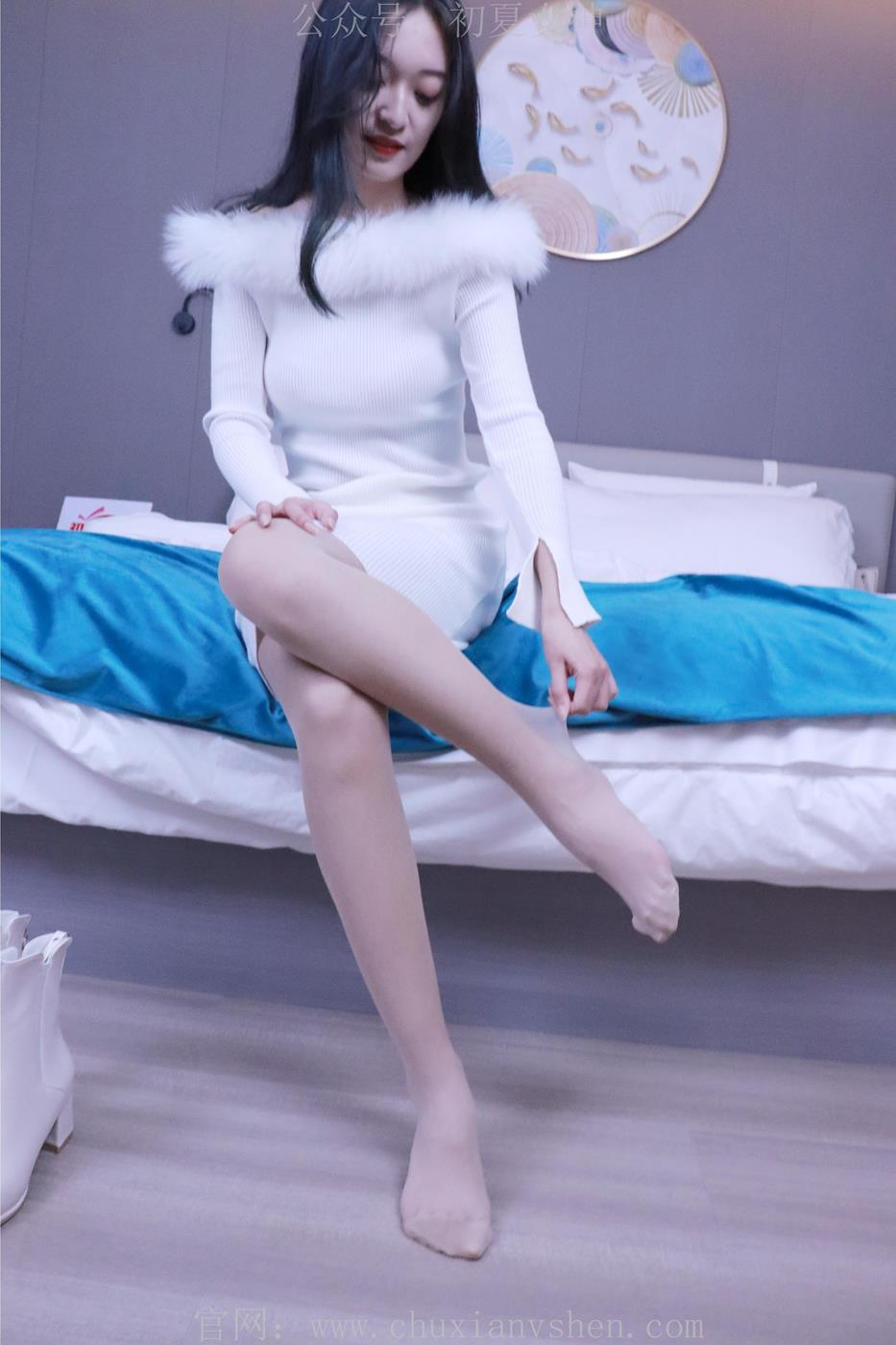 图片[20]-初夏女神 依依 2022款白色毛领连衣裙搭白色短靴[147P] – 速更版-美库