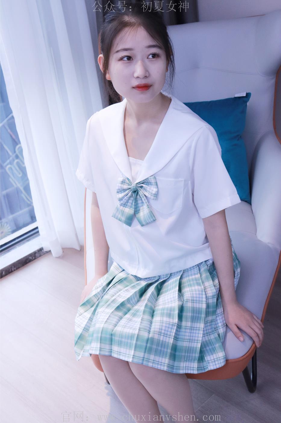 图片[10]-初夏女神 NO.013 念念 常规S码绿色JK套搭配小白鞋[126P] – 速更版-美库