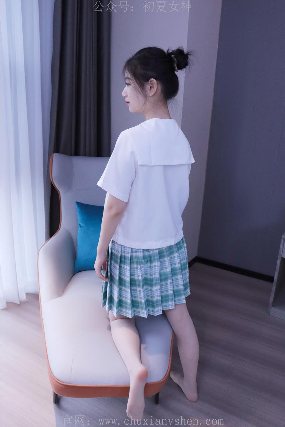 图片[11]-初夏女神 NO.013 念念 常规S码绿色JK套搭配小白鞋[126P] – 速更版-美库