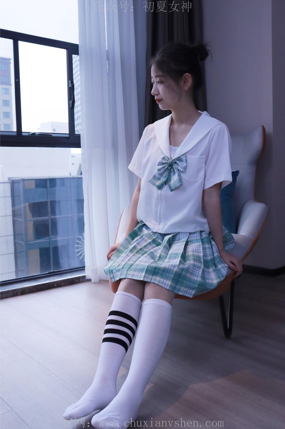 图片[21]-初夏女神 NO.013 念念 常规S码绿色JK套搭配小白鞋[126P] – 速更版-美库