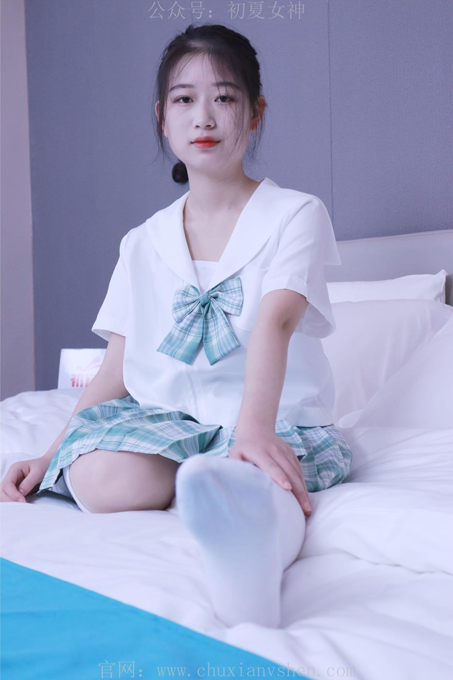 图片[42]-初夏女神 NO.013 念念 常规S码绿色JK套搭配小白鞋[126P] – 速更版-美库