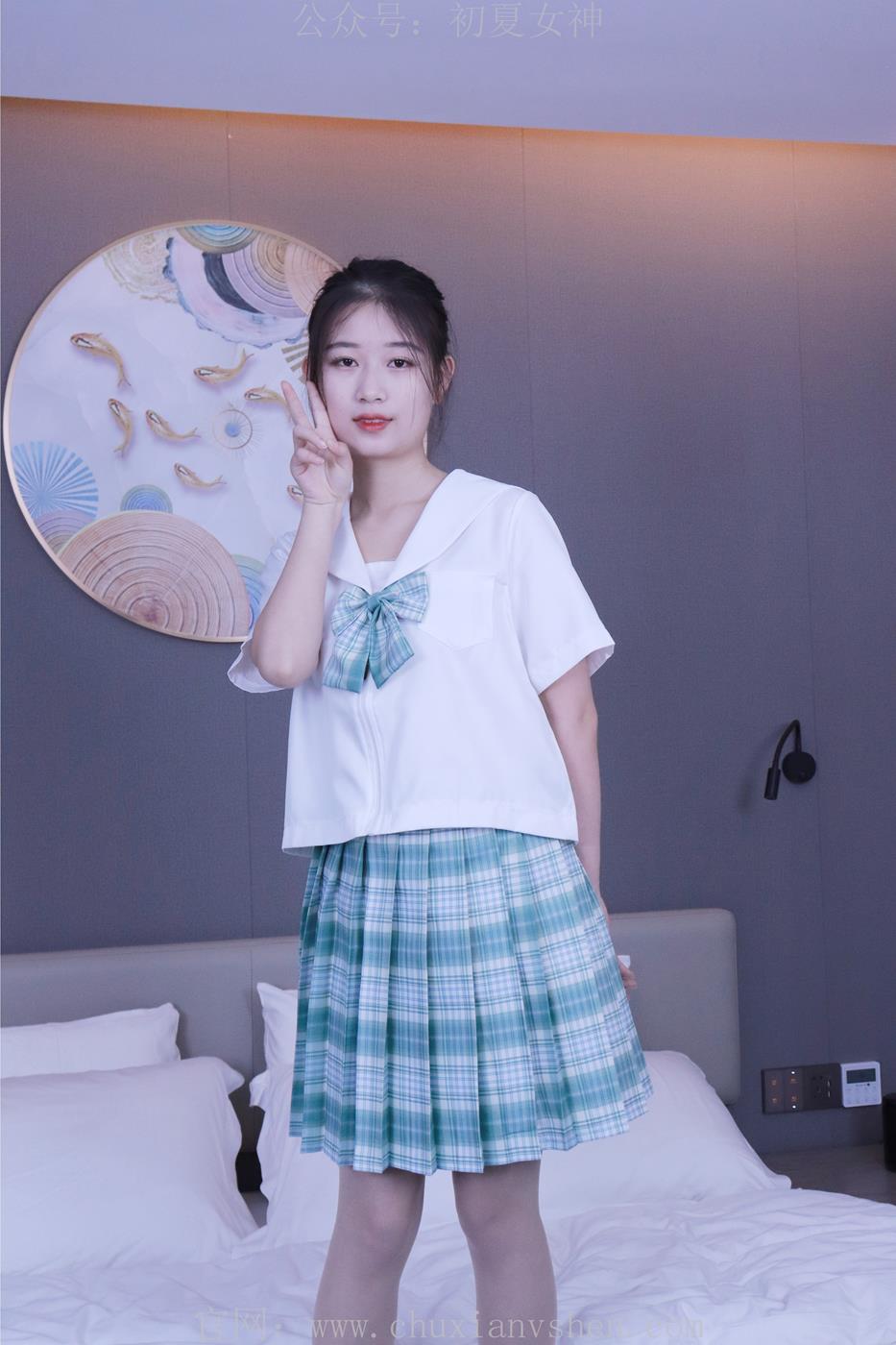 图片[77]-初夏女神 NO.013 念念 常规S码绿色JK套搭配小白鞋[126P] – 速更版-美库