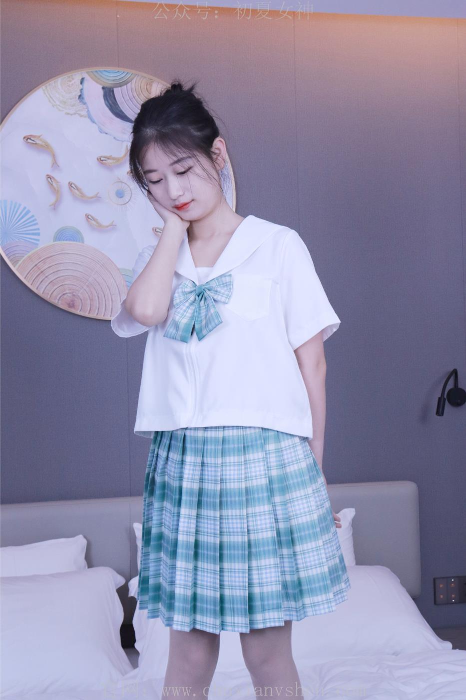 图片[78]-初夏女神 NO.013 念念 常规S码绿色JK套搭配小白鞋[126P] – 速更版-美库