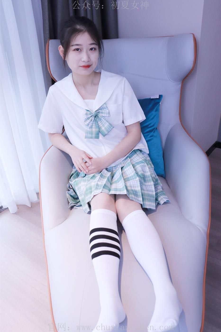 图片[116]-初夏女神 NO.013 念念 常规S码绿色JK套搭配小白鞋[126P] – 速更版-美库