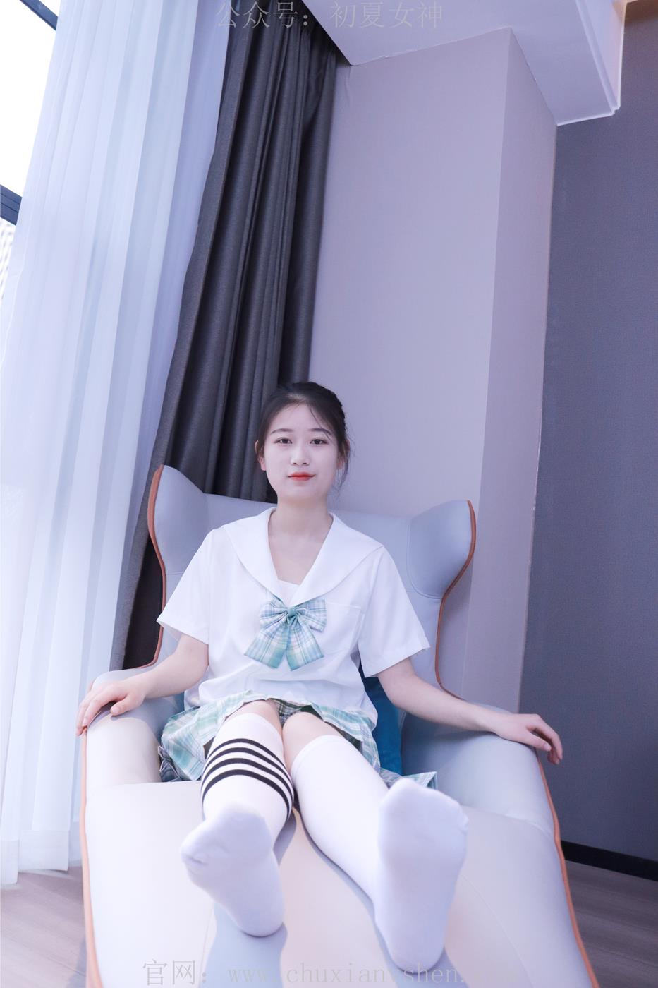 图片[120]-初夏女神 NO.013 念念 常规S码绿色JK套搭配小白鞋[126P] – 速更版-美库