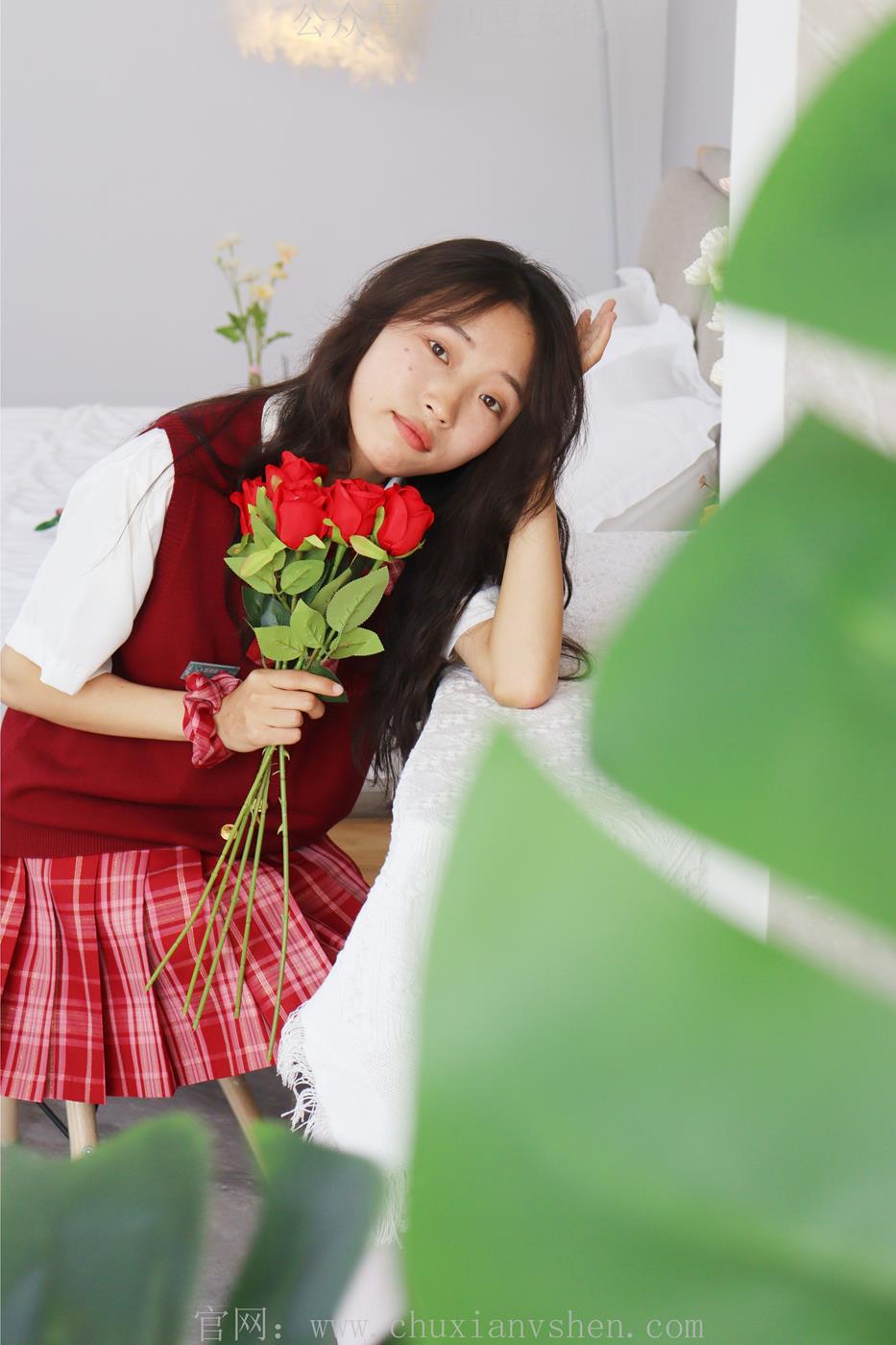 图片[34]-初夏女神  蓝莓 S码大红色JK套搭小黑皮鞋[100P] – 速更版-美库