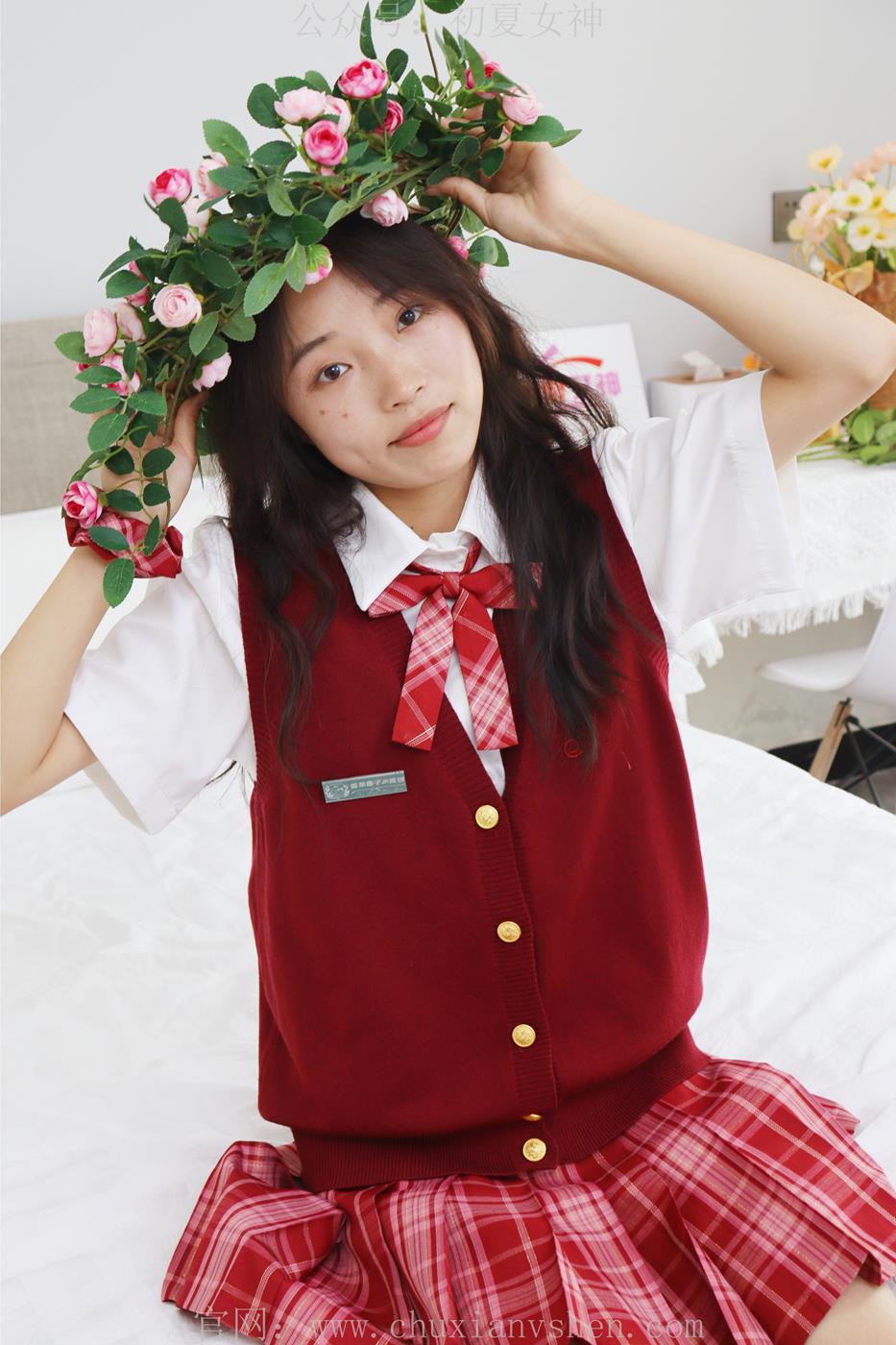 图片[39]-初夏女神  蓝莓 S码大红色JK套搭小黑皮鞋[100P] – 速更版-美库