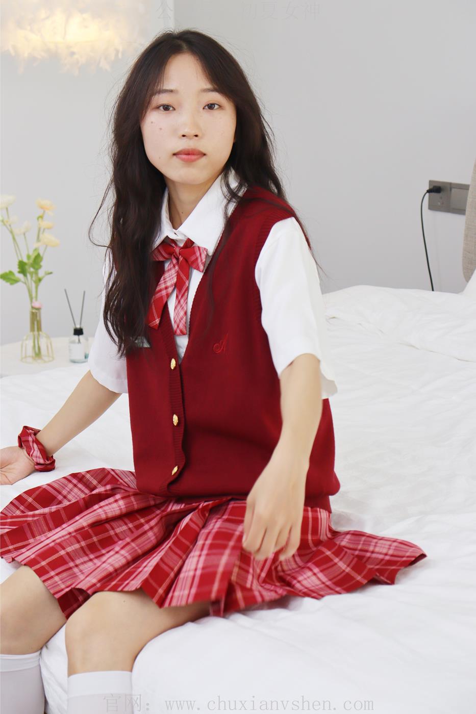 图片[45]-初夏女神  蓝莓 S码大红色JK套搭小黑皮鞋[100P] – 速更版-美库