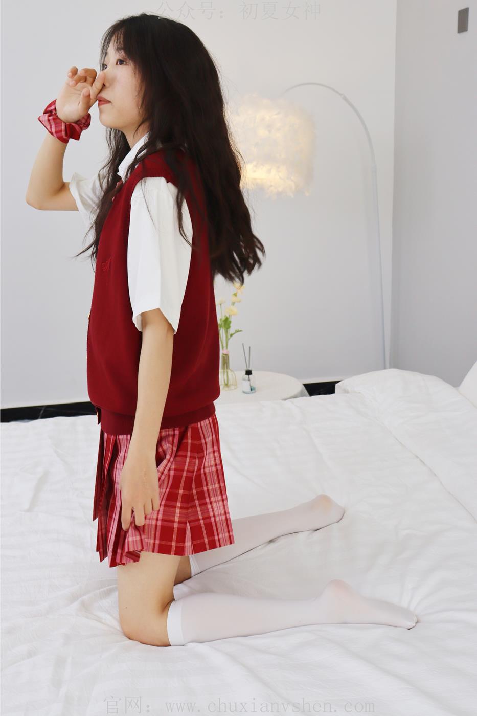 图片[49]-初夏女神  蓝莓 S码大红色JK套搭小黑皮鞋[100P] – 速更版-美库