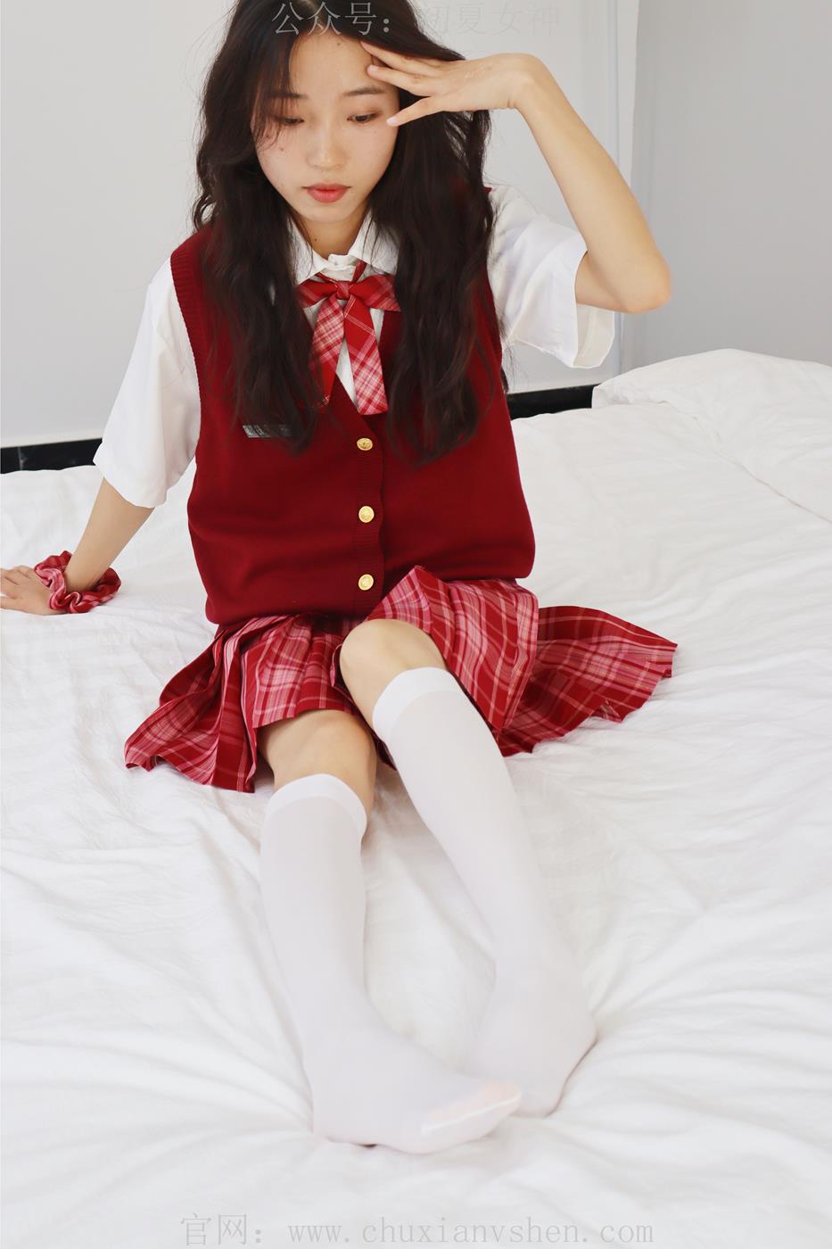 图片[60]-初夏女神  蓝莓 S码大红色JK套搭小黑皮鞋[100P] – 速更版-美库