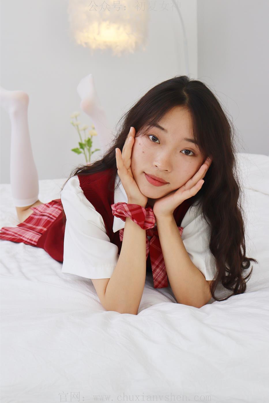 图片[62]-初夏女神  蓝莓 S码大红色JK套搭小黑皮鞋[100P] – 速更版-美库