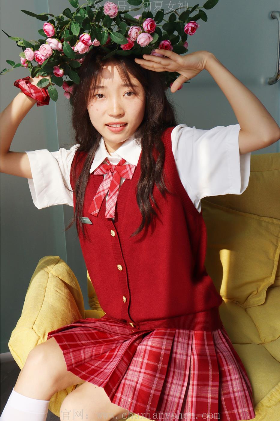 图片[85]-初夏女神  蓝莓 S码大红色JK套搭小黑皮鞋[100P] – 速更版-美库