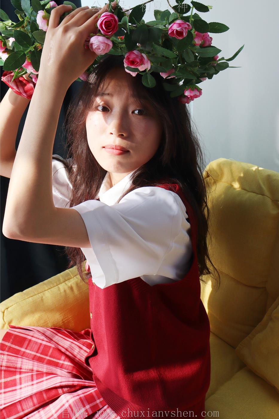 图片[86]-初夏女神  蓝莓 S码大红色JK套搭小黑皮鞋[100P] – 速更版-美库