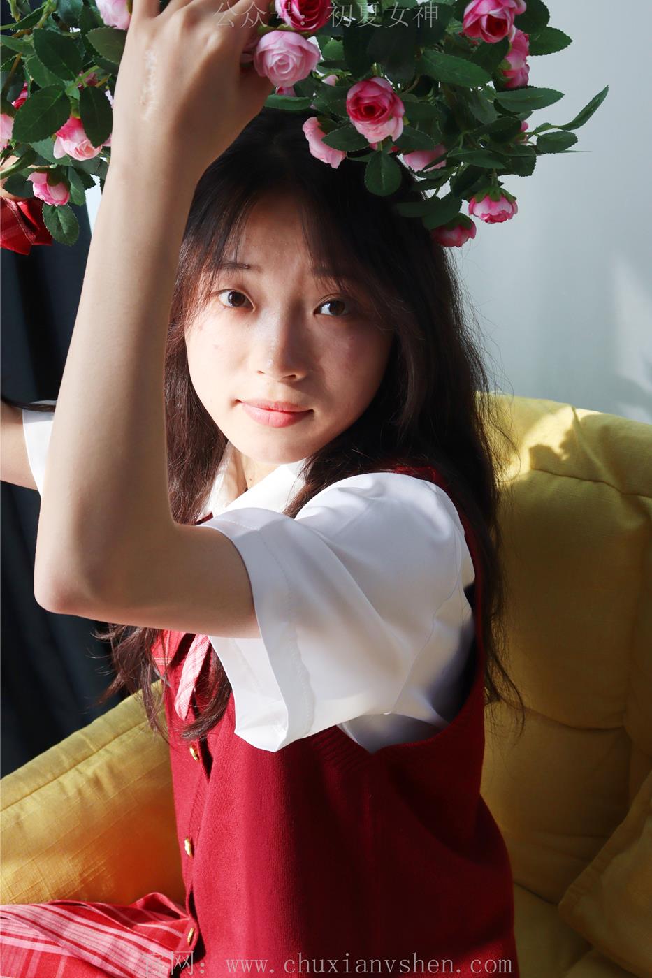 图片[87]-初夏女神  蓝莓 S码大红色JK套搭小黑皮鞋[100P] – 速更版-美库