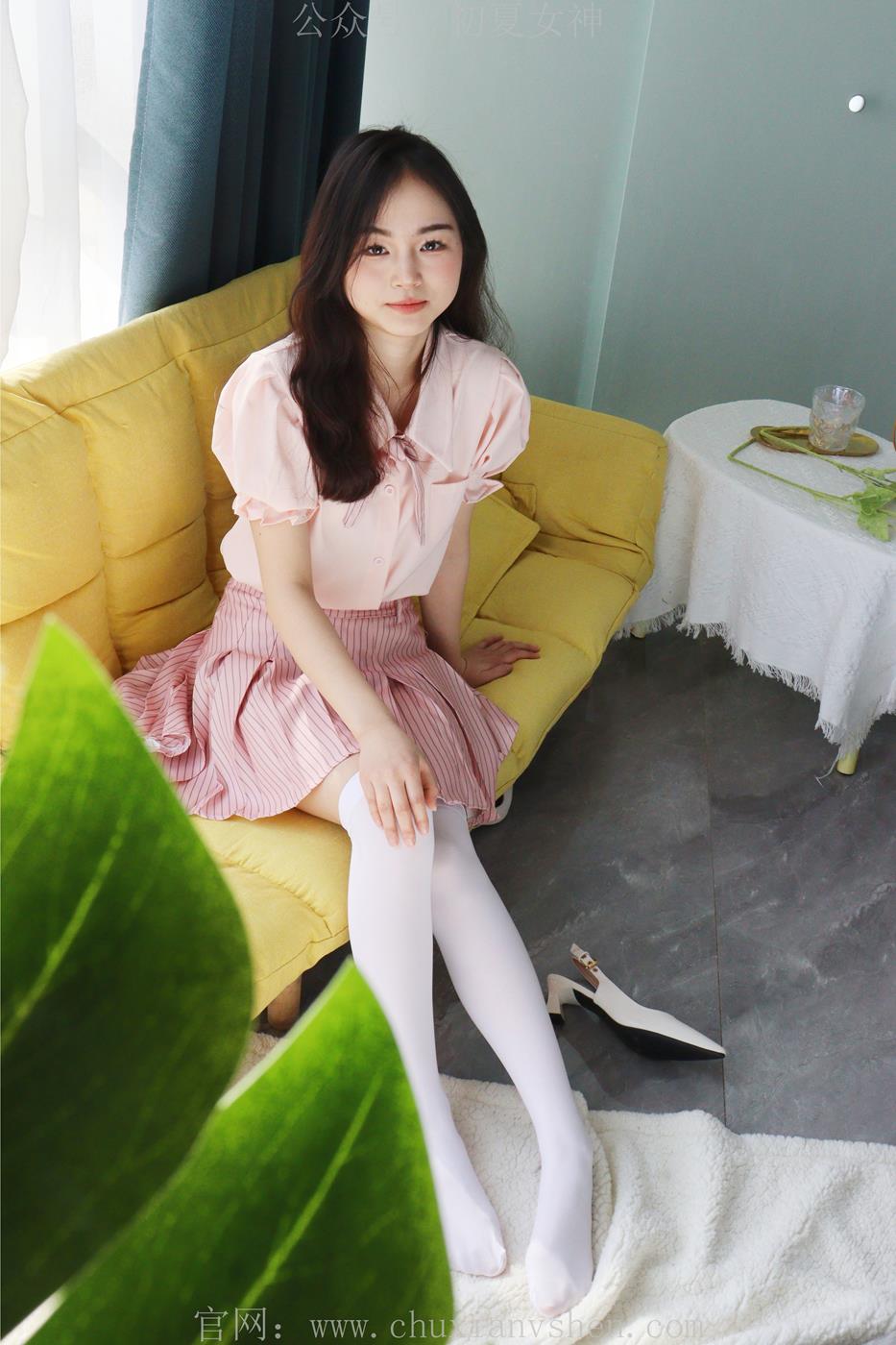 图片[14]-初夏女神 十一 粉色S码休闲JK搭白色高跟鞋[97P] – 速更版-美库