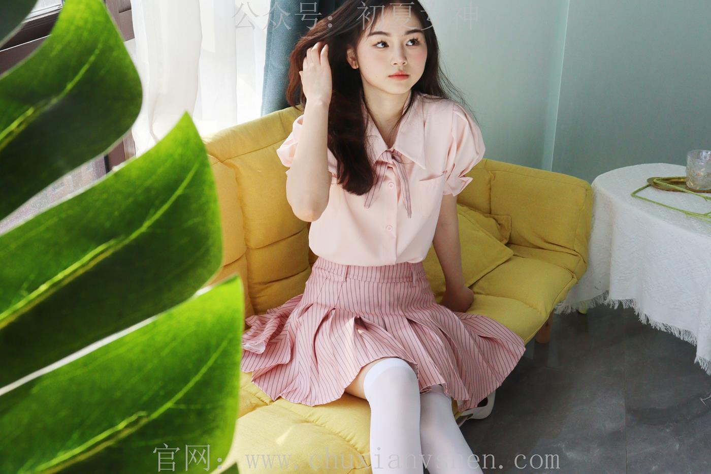 图片[18]-初夏女神 十一 粉色S码休闲JK搭白色高跟鞋[97P] – 速更版-美库