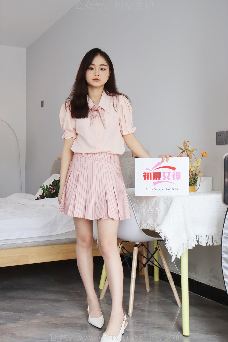 图片[55]-初夏女神 十一 粉色S码休闲JK搭白色高跟鞋[97P] – 速更版-美库