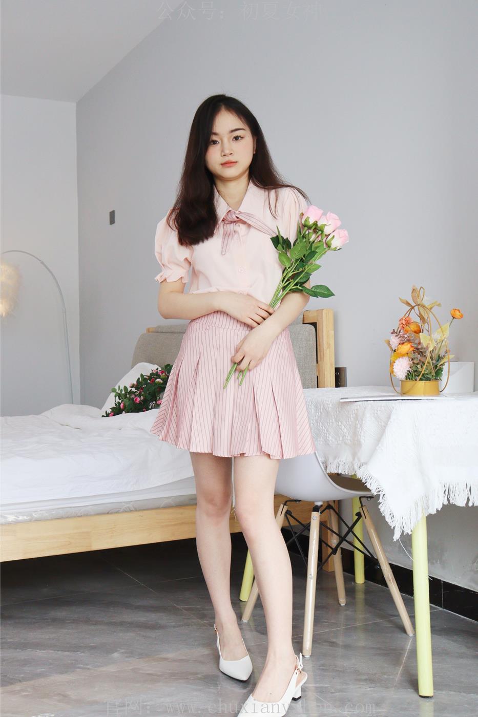 图片[56]-初夏女神 十一 粉色S码休闲JK搭白色高跟鞋[97P] – 速更版-美库