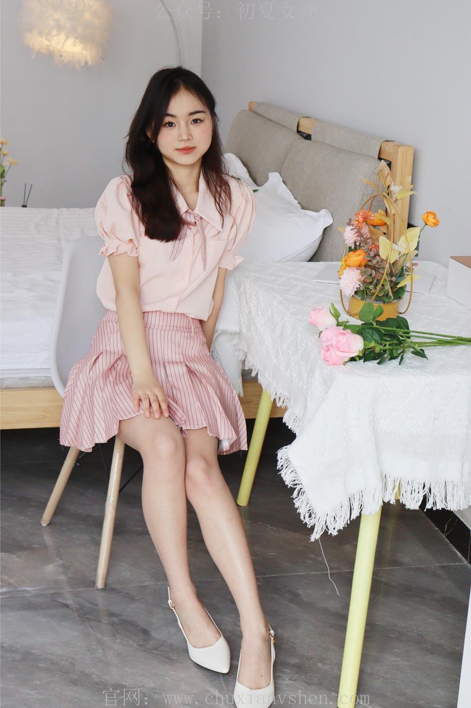 图片[58]-初夏女神 十一 粉色S码休闲JK搭白色高跟鞋[97P] – 速更版-美库