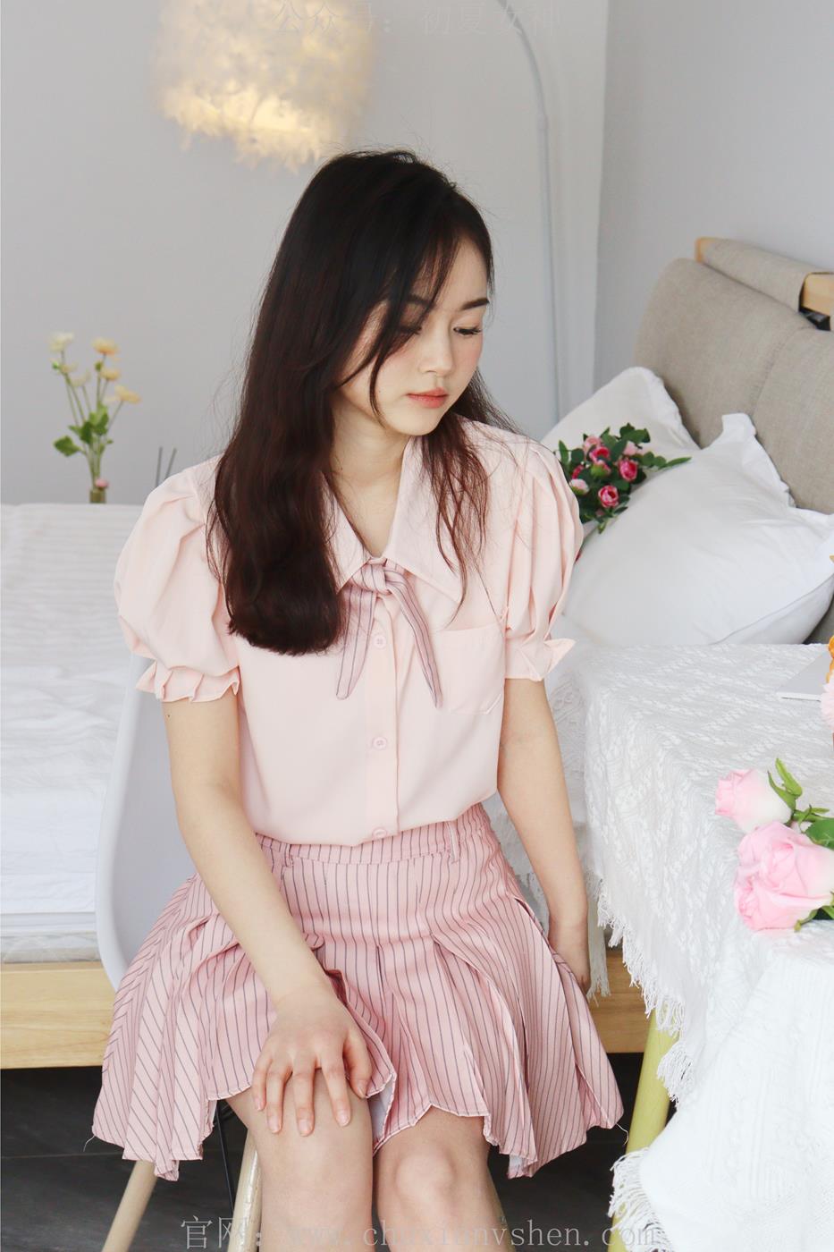 图片[59]-初夏女神 十一 粉色S码休闲JK搭白色高跟鞋[97P] – 速更版-美库