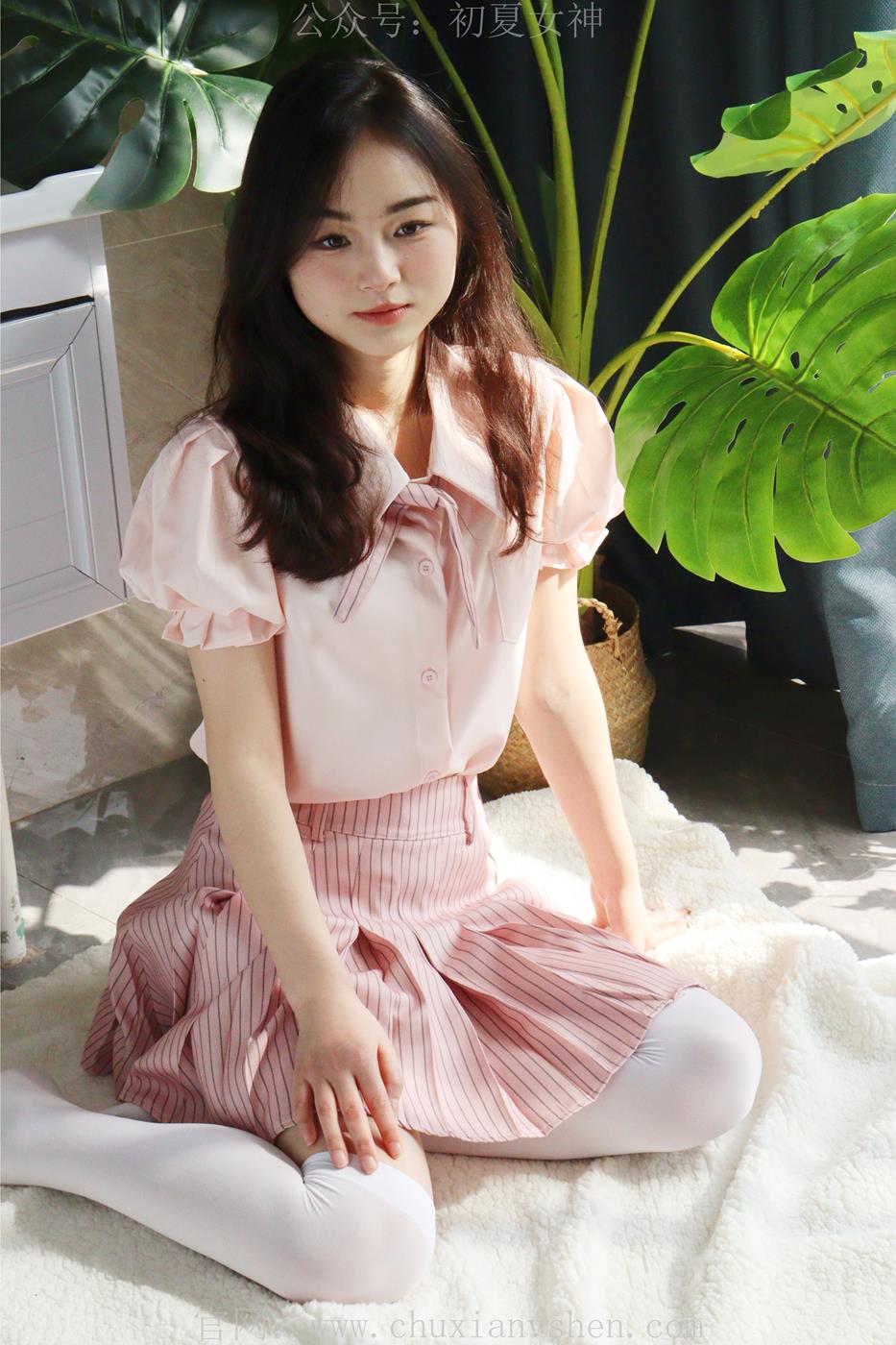 图片[98]-初夏女神 十一 粉色S码休闲JK搭白色高跟鞋[97P] – 速更版-美库