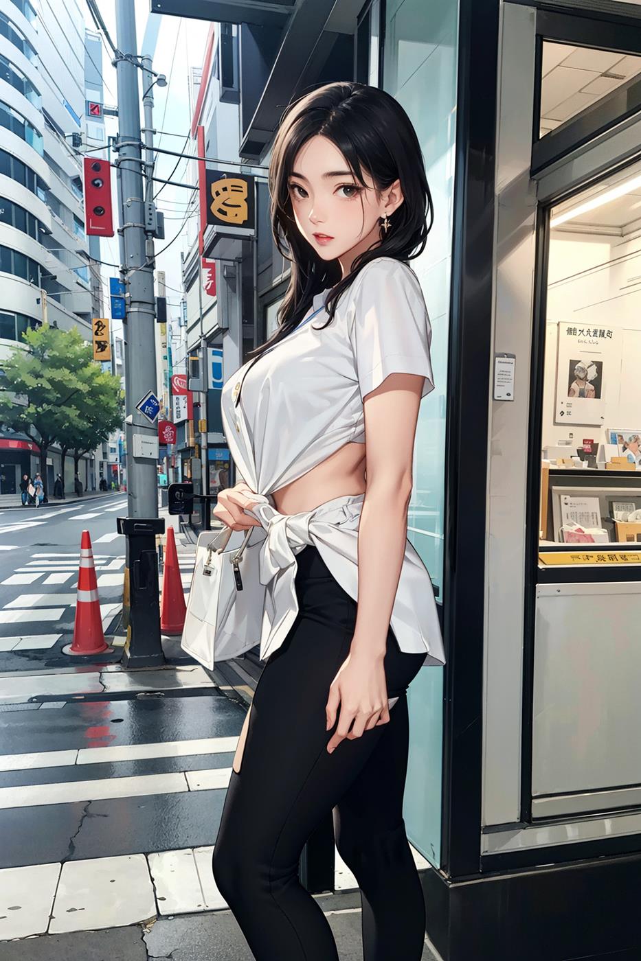 图片[12]-[[AI绘画] 051 黑白丝 电车 M腿 大摆诱姿[41P] – 速更版-美库