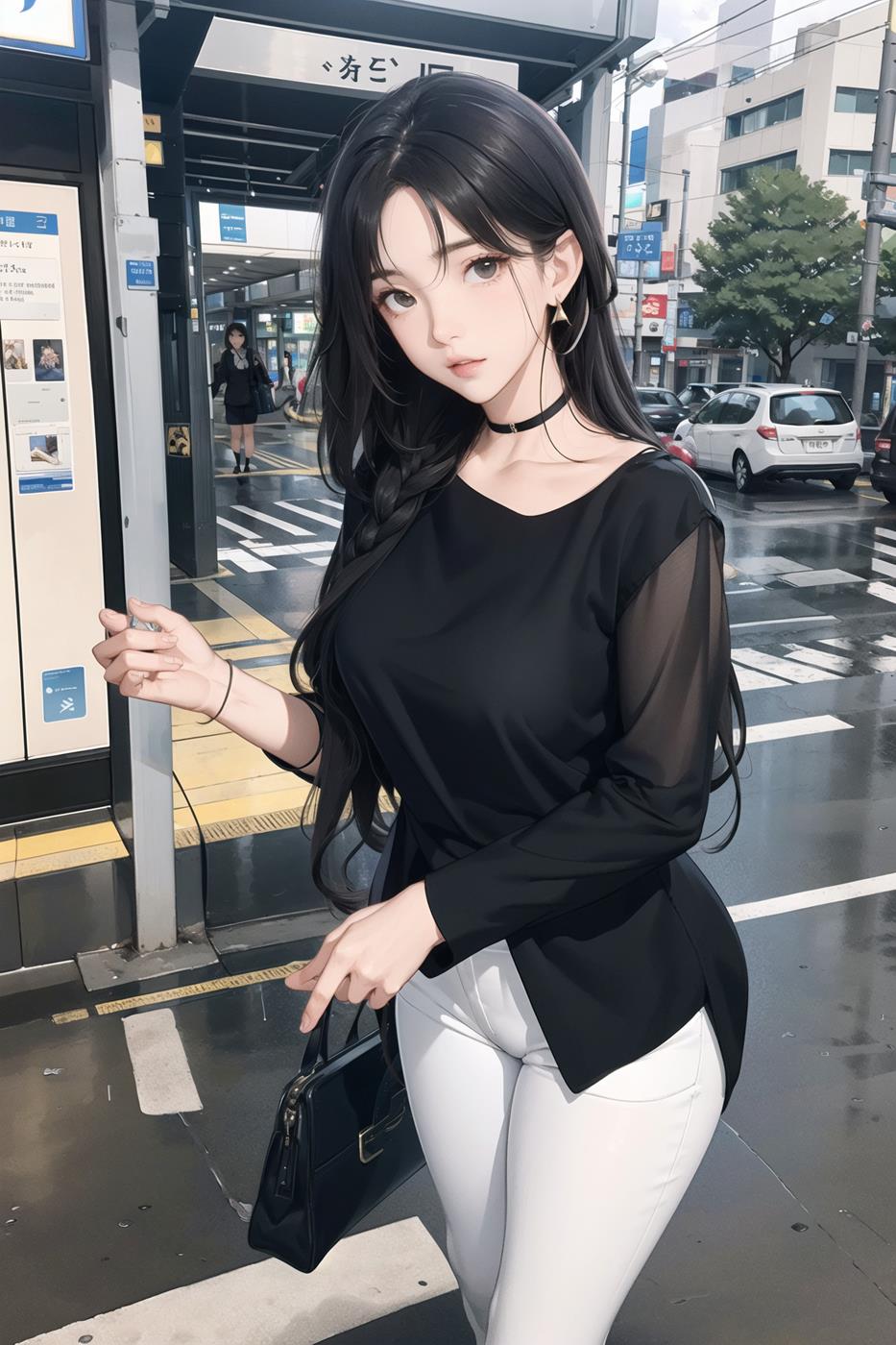 图片[13]-[[AI绘画] 051 黑白丝 电车 M腿 大摆诱姿[41P] – 速更版-美库