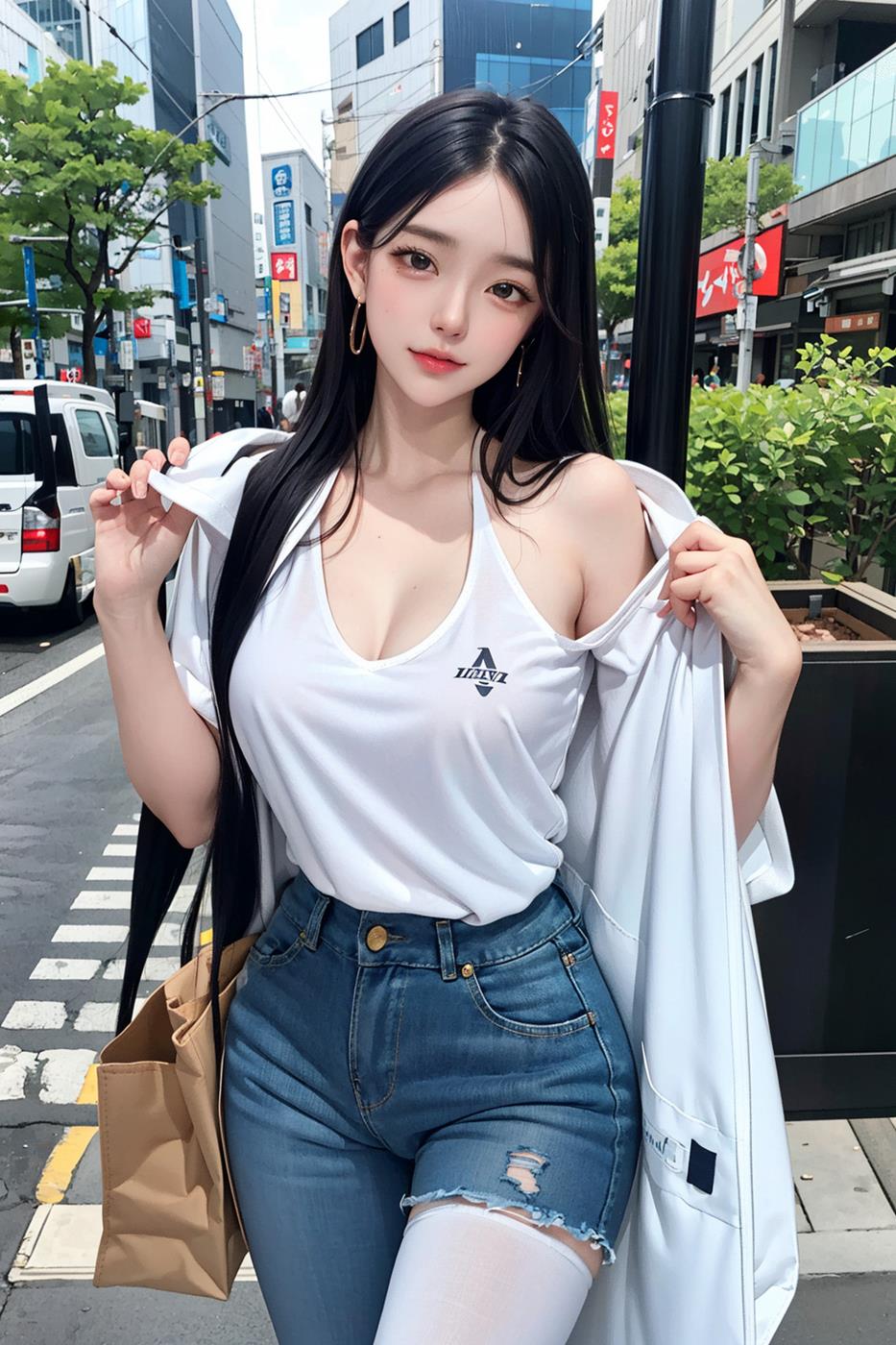 图片[14]-[[AI绘画] 051 黑白丝 电车 M腿 大摆诱姿[41P] – 速更版-美库