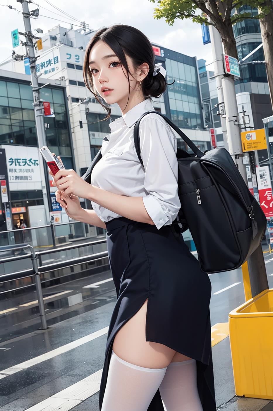 图片[15]-[[AI绘画] 051 黑白丝 电车 M腿 大摆诱姿[41P] – 速更版-美库