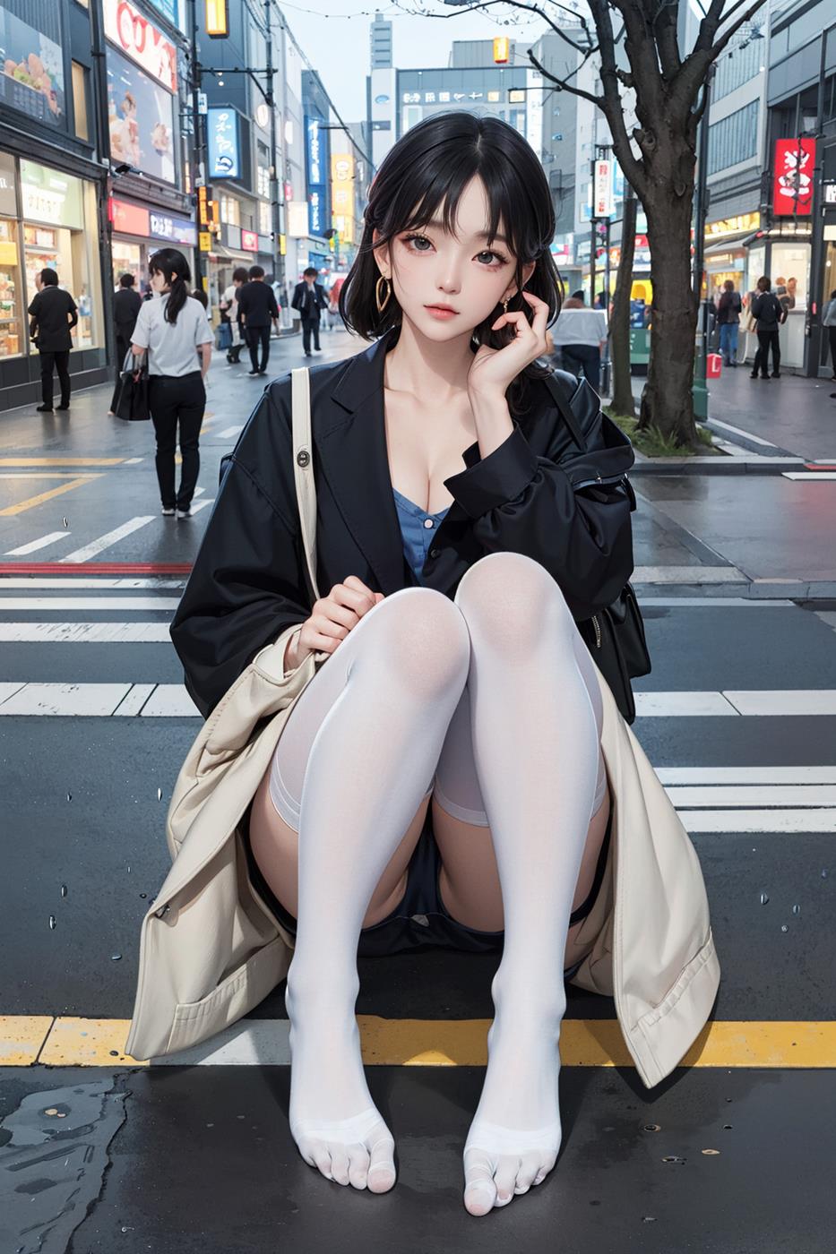 图片[20]-[[AI绘画] 051 黑白丝 电车 M腿 大摆诱姿[41P] – 速更版-美库