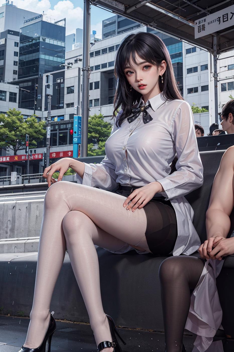 图片[39]-[[AI绘画] 051 黑白丝 电车 M腿 大摆诱姿[41P] – 速更版-美库