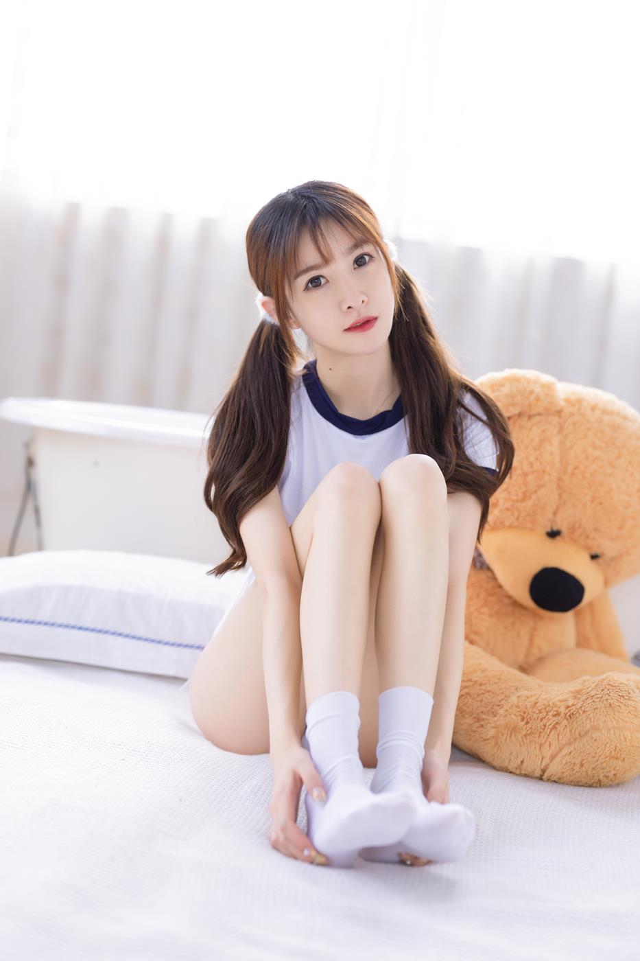 图片[24]-网紅Coser@王羽杉 双马尾体操服[53P] – 速更版-美库