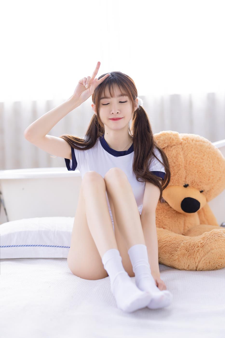 图片[25]-网紅Coser@王羽杉 双马尾体操服[53P] – 速更版-美库