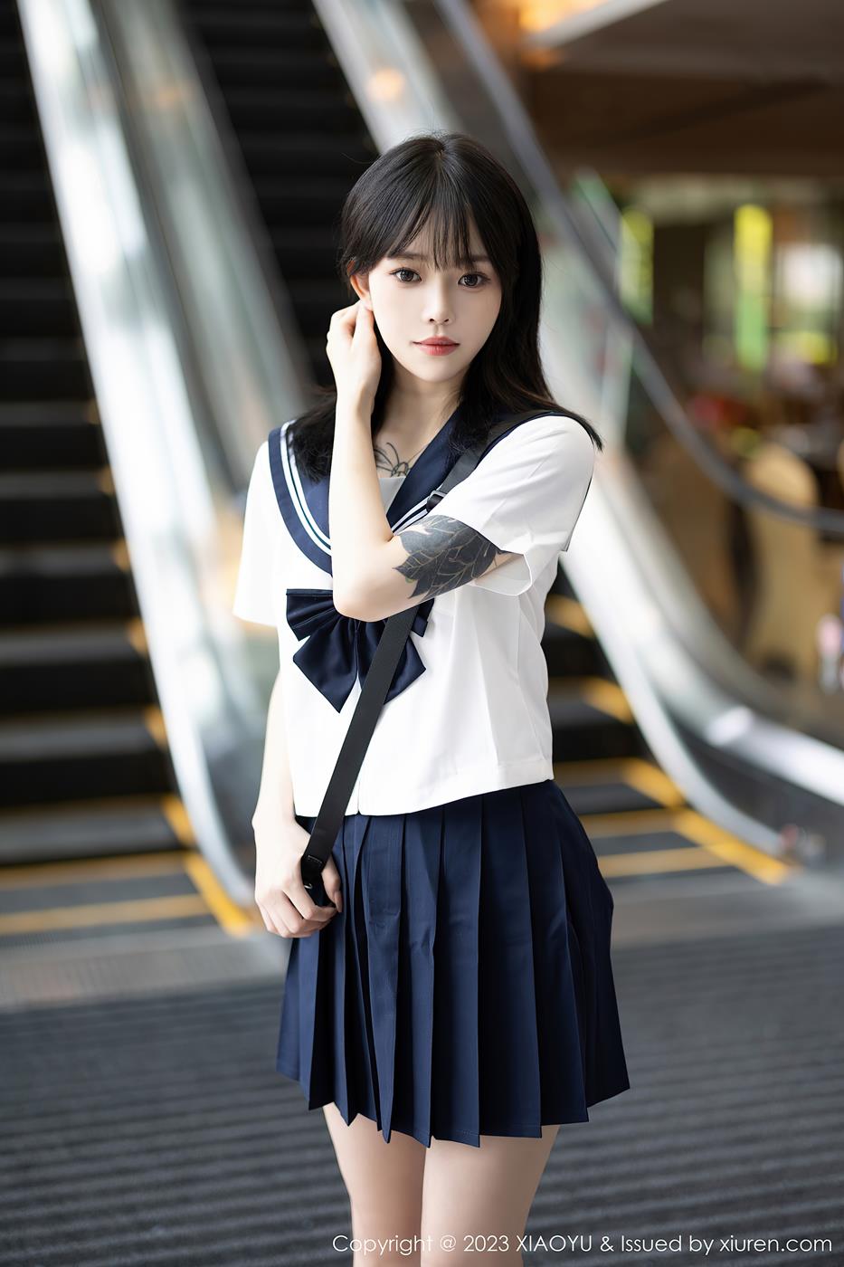 图片[19]-[XIAOYU语画界] 2023.08.08 VOL.1087 奶瓶. 学生装美腿[27P] – 速更版-美库