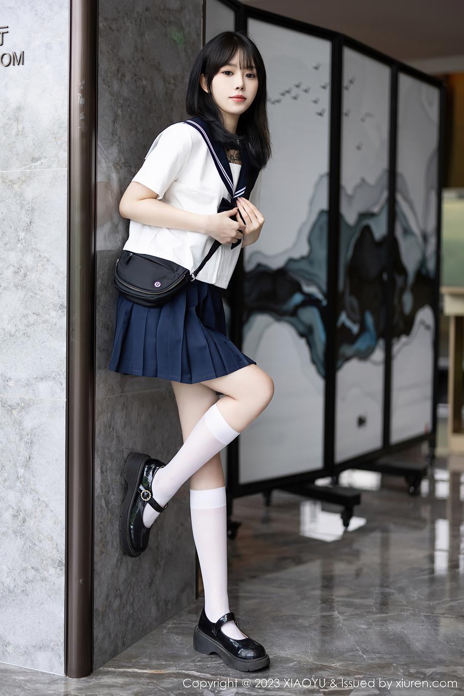 图片[22]-[XIAOYU语画界] 2023.08.08 VOL.1087 奶瓶. 学生装美腿[27P] – 速更版-美库