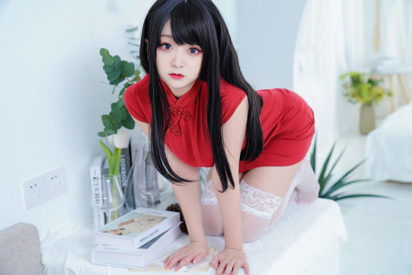 图片[14]-网紅Coser@-桃夭葵 红旗袍 [41P] – 速更版-美库