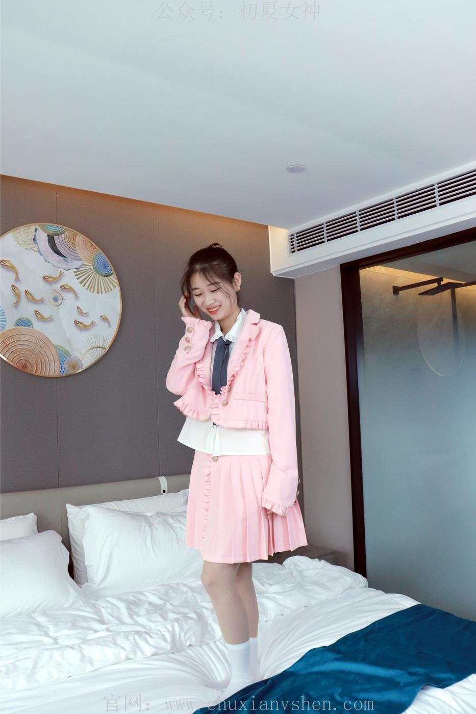 图片[17]-初夏女神 NO.012 念念 S码粉色JK套搭配36码小白鞋[113P] – 速更版-美库