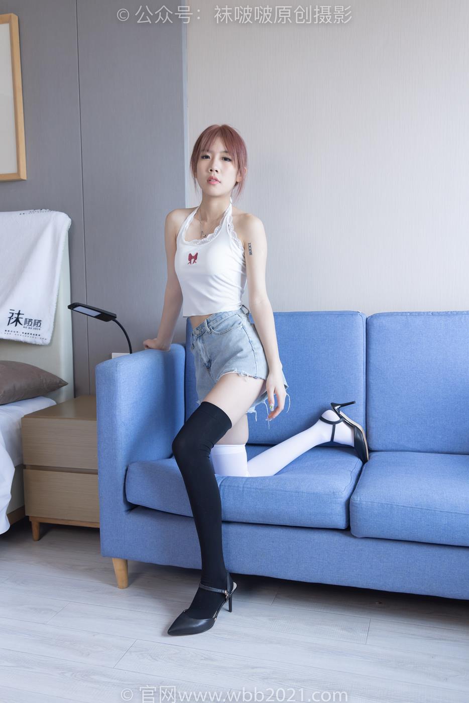 图片[100]-[BoBoSocks袜啵啵]NO.264 果冻-高跟鞋、贝壳头板鞋、黑丝大腿袜、白丝大腿袜[180P] – 速更版-美库