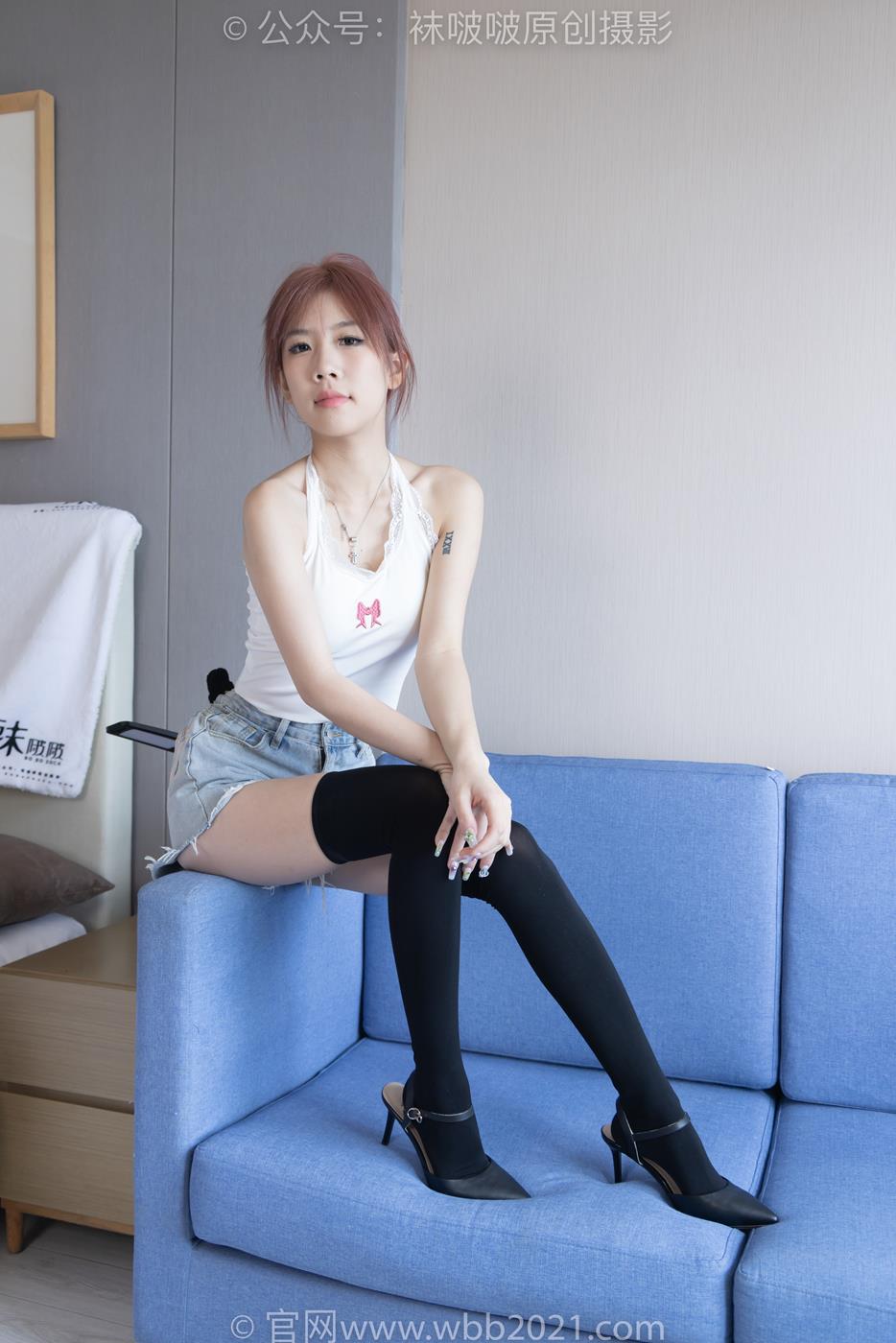 图片[129]-[BoBoSocks袜啵啵]NO.264 果冻-高跟鞋、贝壳头板鞋、黑丝大腿袜、白丝大腿袜[180P] – 速更版-美库