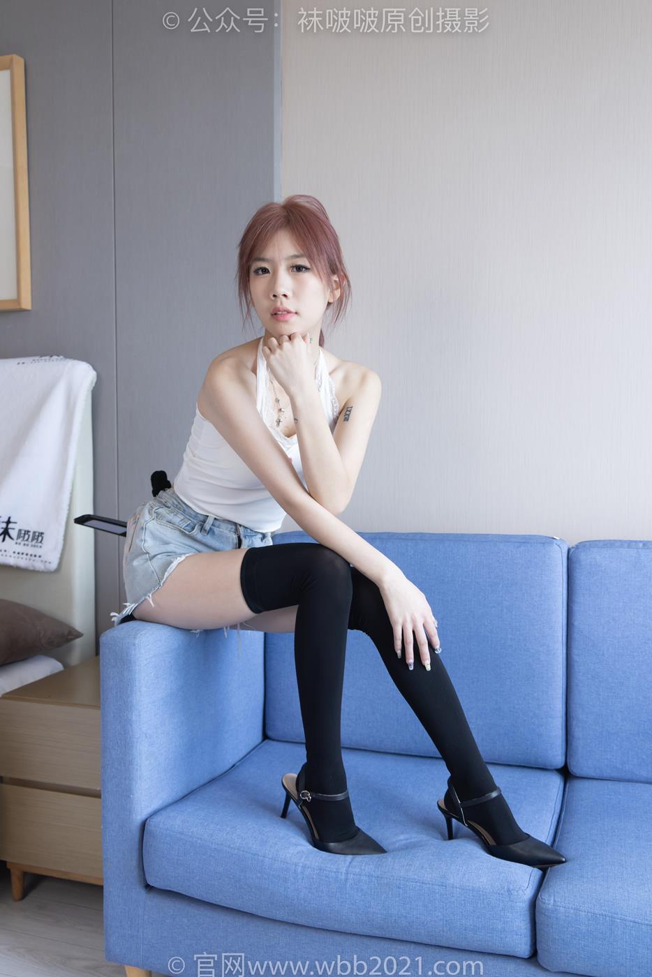 图片[130]-[BoBoSocks袜啵啵]NO.264 果冻-高跟鞋、贝壳头板鞋、黑丝大腿袜、白丝大腿袜[180P] – 速更版-美库