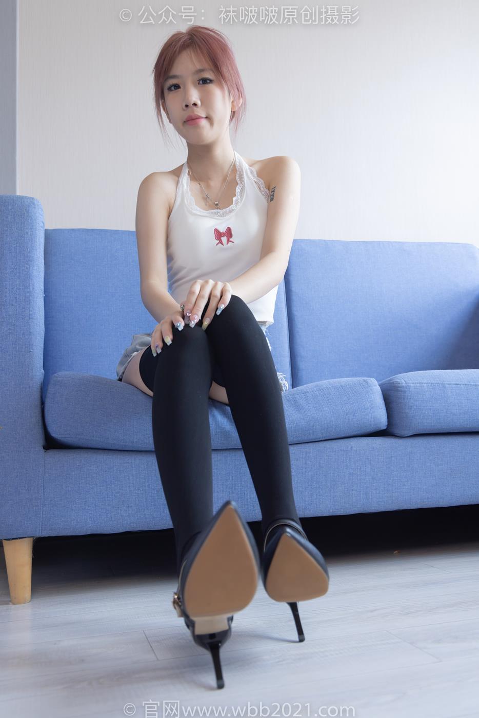 图片[140]-[BoBoSocks袜啵啵]NO.264 果冻-高跟鞋、贝壳头板鞋、黑丝大腿袜、白丝大腿袜[180P] – 速更版-美库