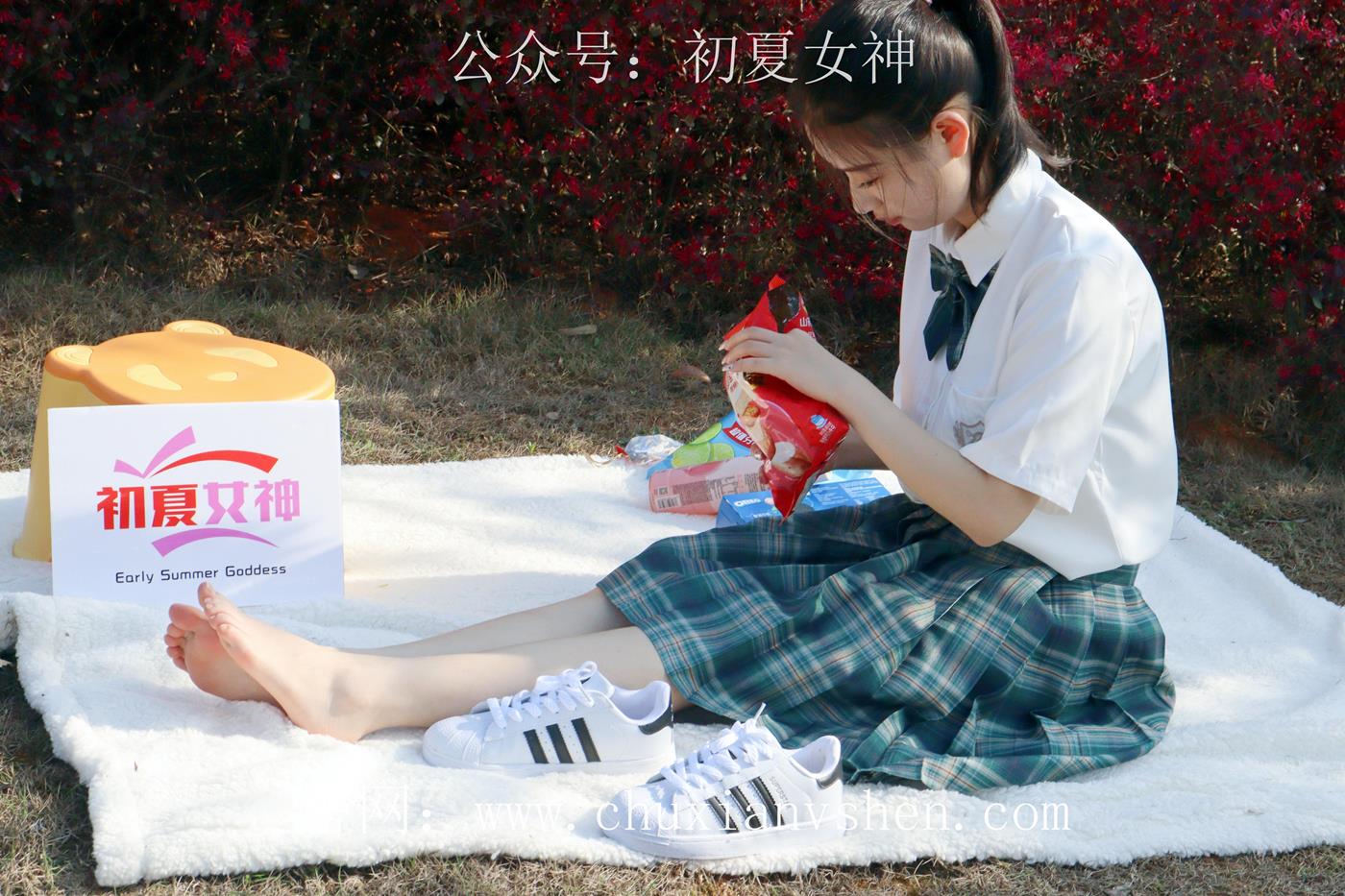 图片[106]-初夏女神 NO.019 念念 墨绿色JK搭配三叶草贝壳头鞋期[155P] – 速更版-美库