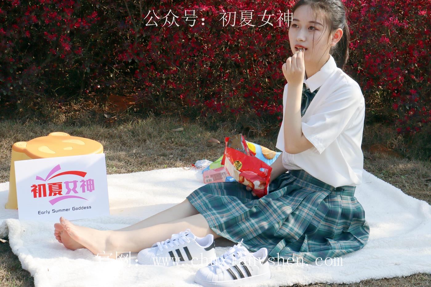 图片[107]-初夏女神 NO.019 念念 墨绿色JK搭配三叶草贝壳头鞋期[155P] – 速更版-美库